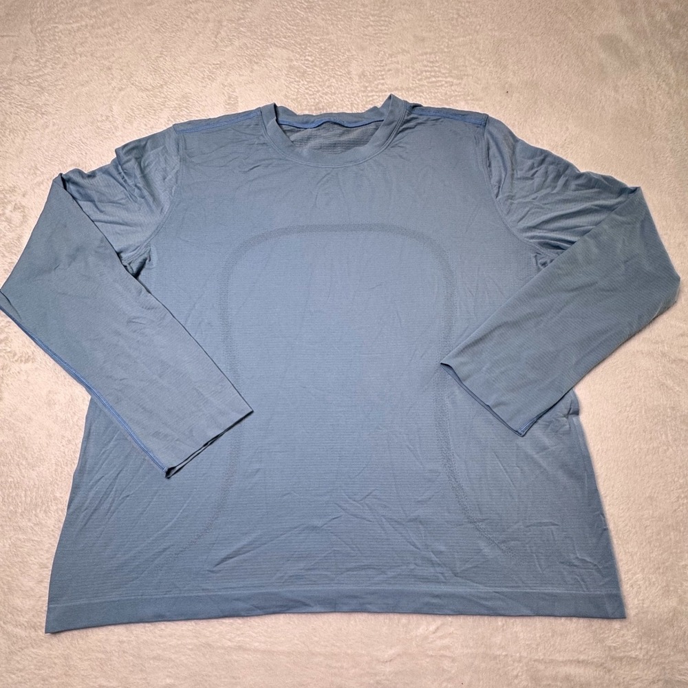 Lululemon Swiftly Relaxed Long Sleeve Shirt Hip Length W 10 Ocean Wave Run Yoga